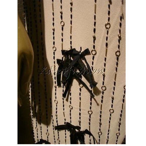 NWT 6267 Light Dove Gray Beaded Bow Rhinestone Pleated Dress 8 - Picture 3 of 6